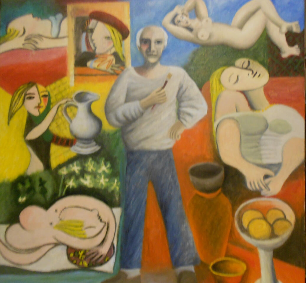 Painting of Picasso in Collage